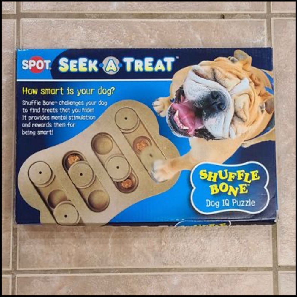 Seek A Treat shuffle bone dog iq puzzle